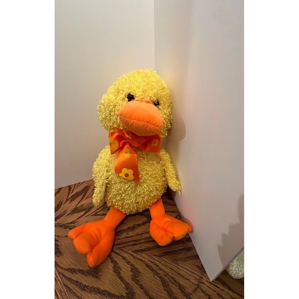 Wishpets Quackers‎ Yellow Orange Duck Chick Plush Stuffed Animal Blippy Bean Bag